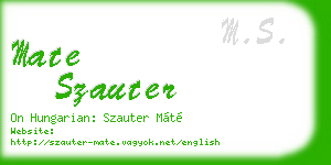 mate szauter business card